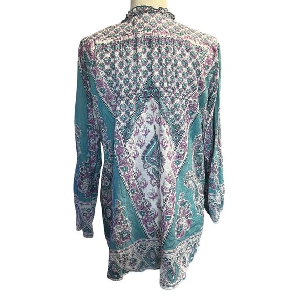 Lola Australia Boho Tunic Cotton Blouse Size M - Picture 4 of 8